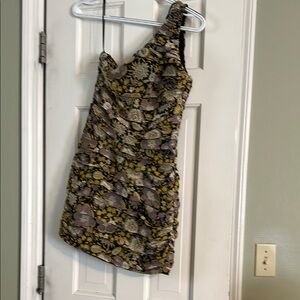 Zara Floral One-Shoulder Dress